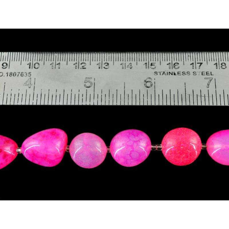 gemsmore:Pink Onyx Beads Strand - Natural Untreated Drilled