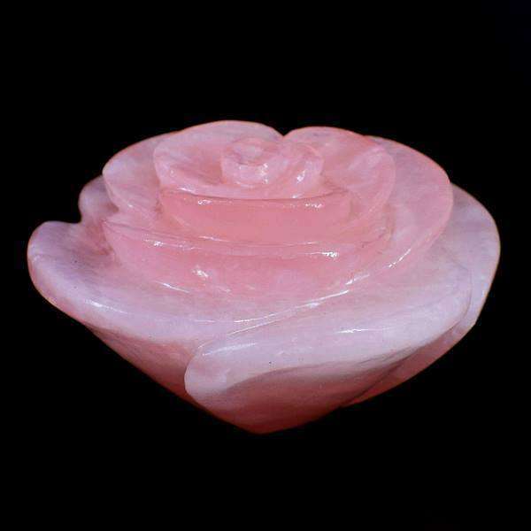 gemsmore:Pink Rose Quartz Hand Carved Rose Gemstone