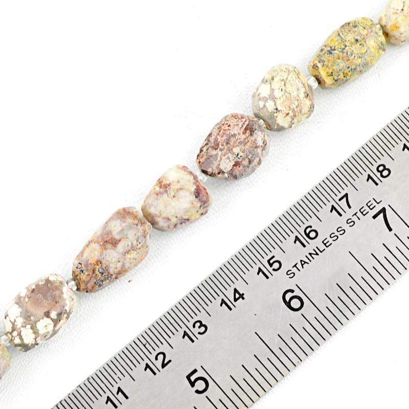 gemsmore:Poppy Jasper Beads Strand Natural Faceted Drilled
