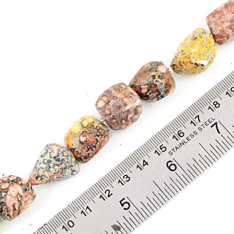 gemsmore:Poppy Jasper Beads Strand Natural Faceted Drilled