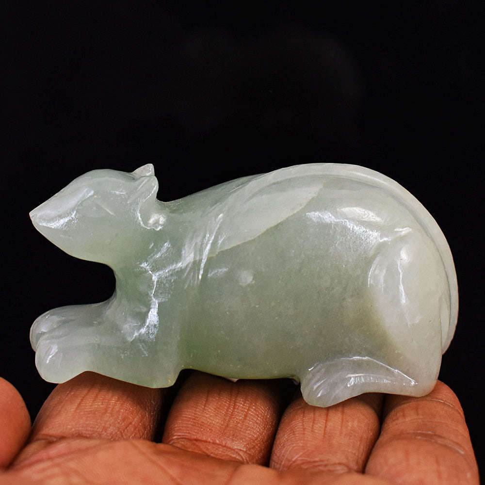 gemsmore:Premium Aventurine Hand Carved Mouse