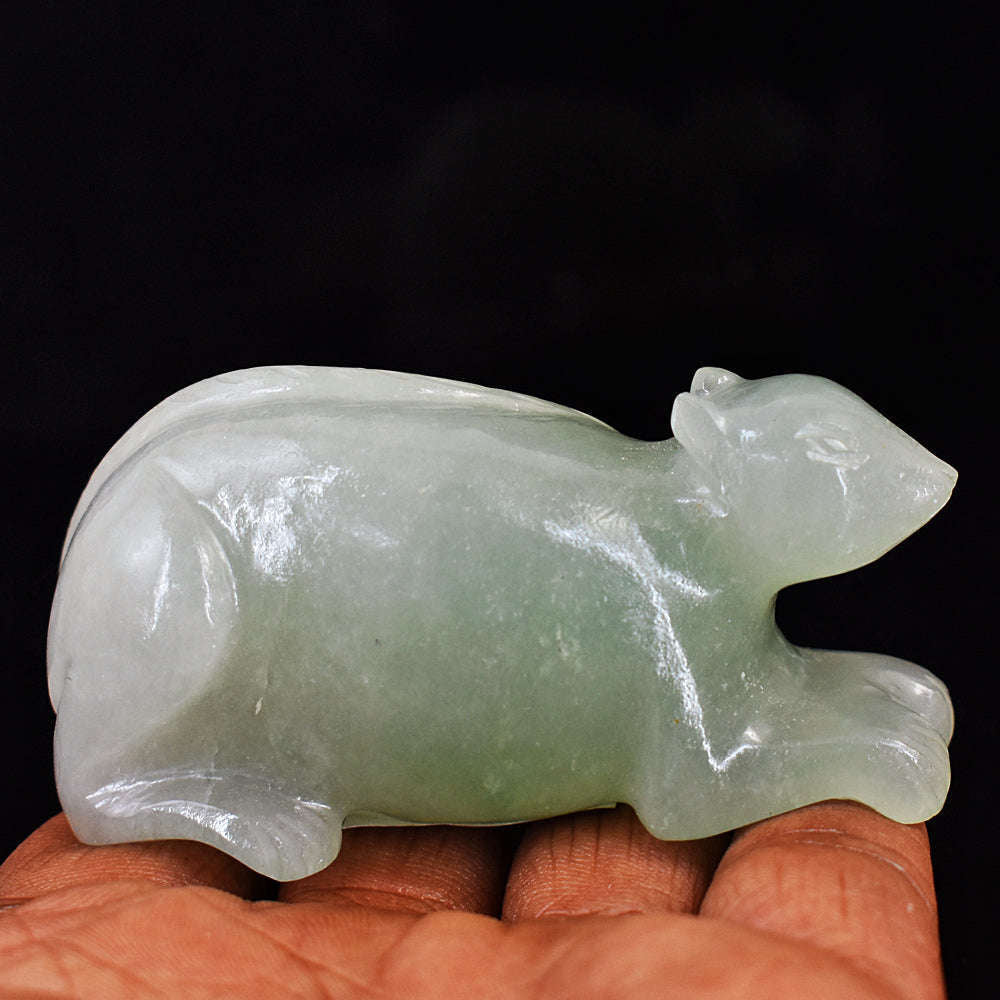 gemsmore:Premium Aventurine Hand Carved Mouse