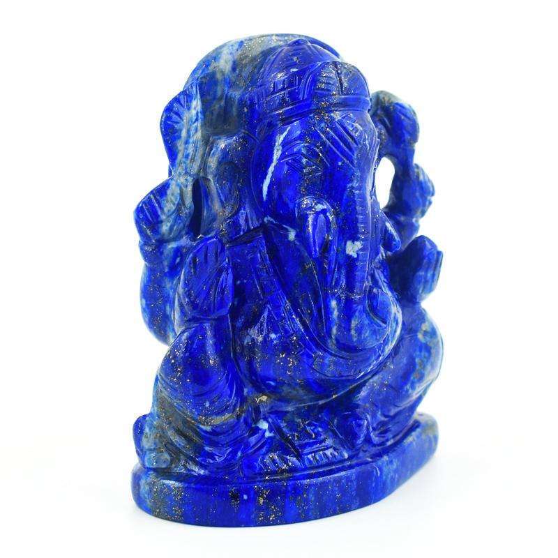 gemsmore:Premium Blue Lapis lazuli Crystal Carved Ganesha idol