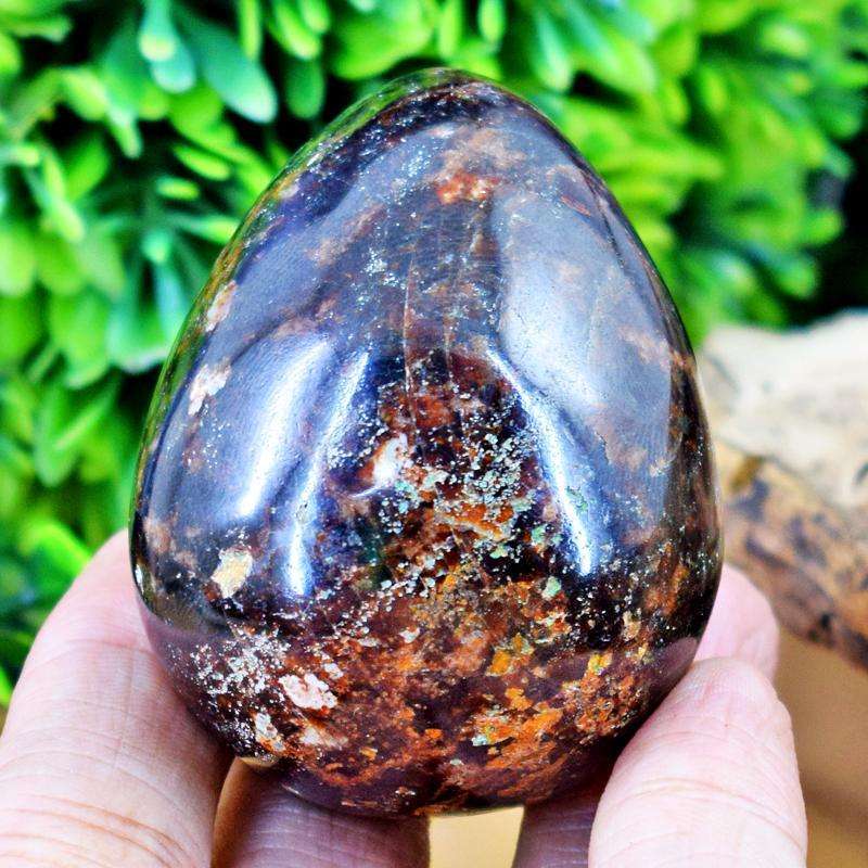 gemsmore:Red Garnet Carved Reiki Healing Egg