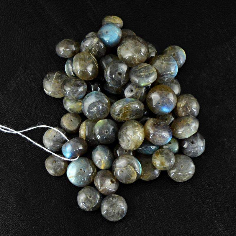gemsmore:Round Shape Blue Flash Labradorite Beads Lot - Natural Drilled