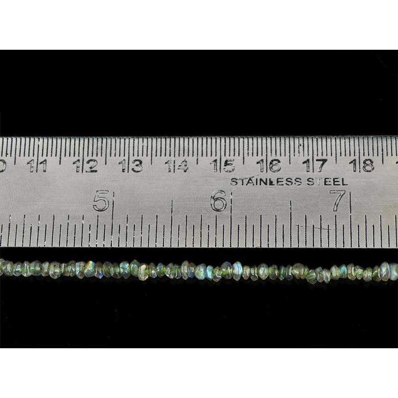 gemsmore:Round Shape Blue Flash Labradorite Beads Strand Natural Faceted Drilled