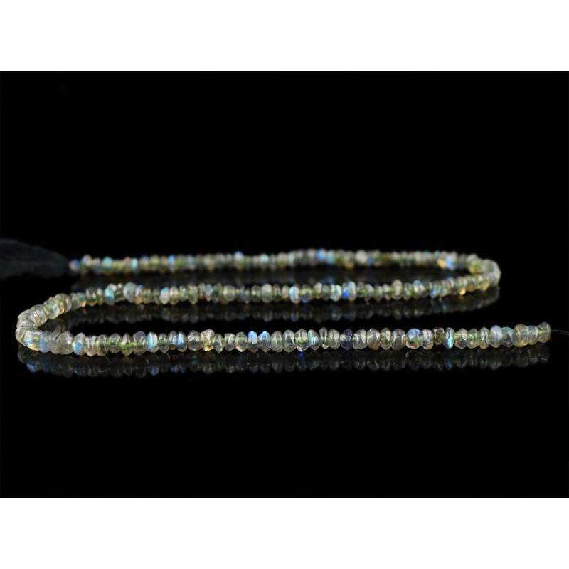 gemsmore:Round Shape Blue Flash Labradorite Beads Strand Natural Faceted Drilled
