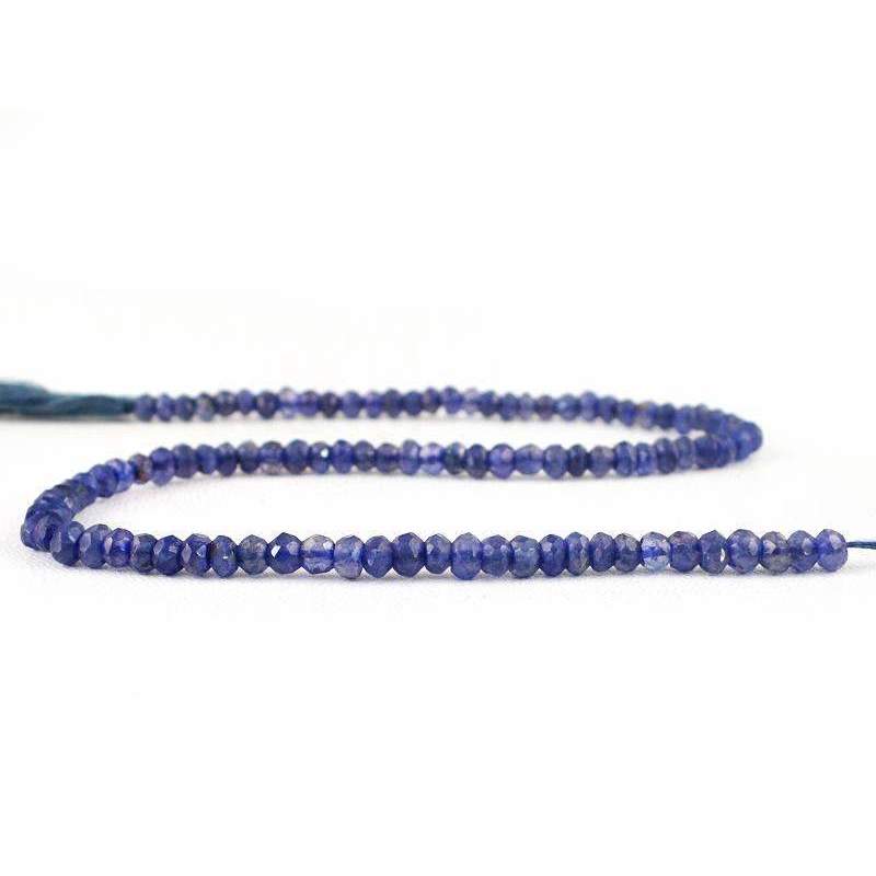 gemsmore:Round Shape Blue Tanzanite Drilled Beads Strand Natural Faceted