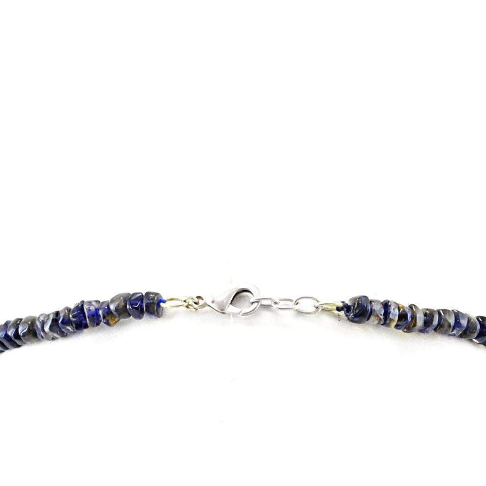 gemsmore:Round Shape Blue Tanzanite Necklace Natural Untreated Beads