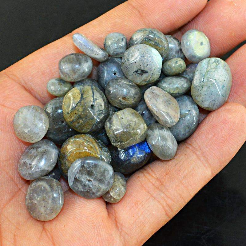 gemsmore:Round Shape Golden Flash Labradorite Beads Lot Natural Drilled