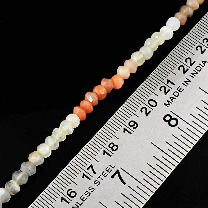 gemsmore:Round Shape Multicolor Moonstone Drilled Beads Strand Natural Faceted