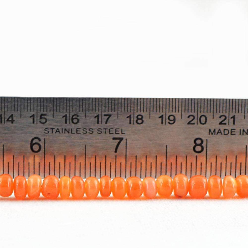 gemsmore:Round Shape Orange Carnelian Beads Strand Natural Drilled