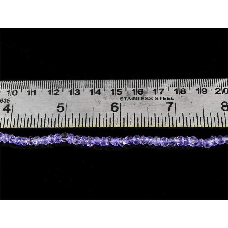 gemsmore:Round Shape Purple Amethyst Drilled Beads Strand - Natural Faceted