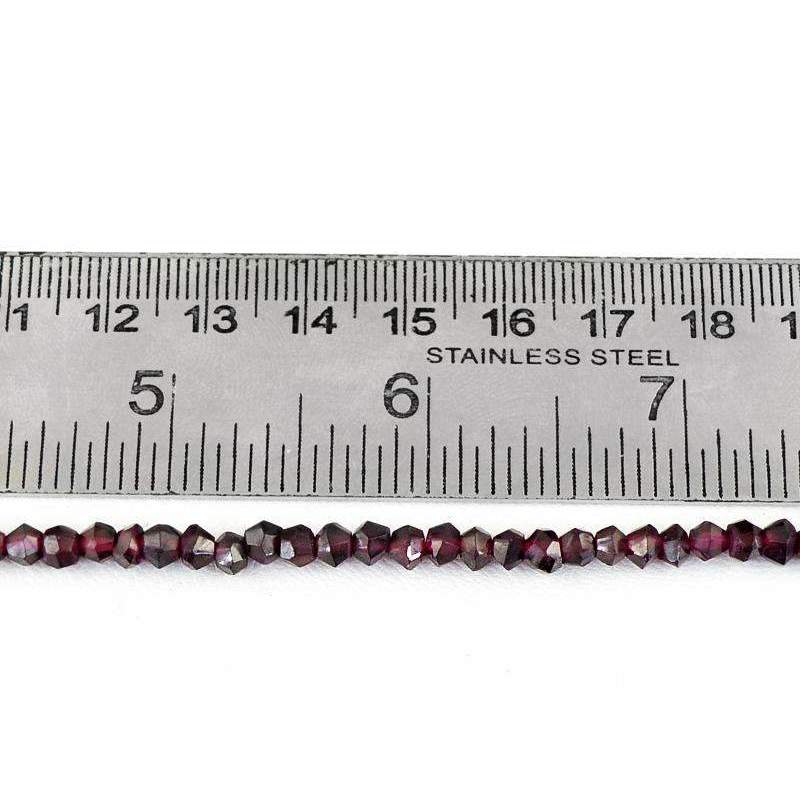 gemsmore:Round Shape Red Garnet Beads Strand Natural Faceted Drilled