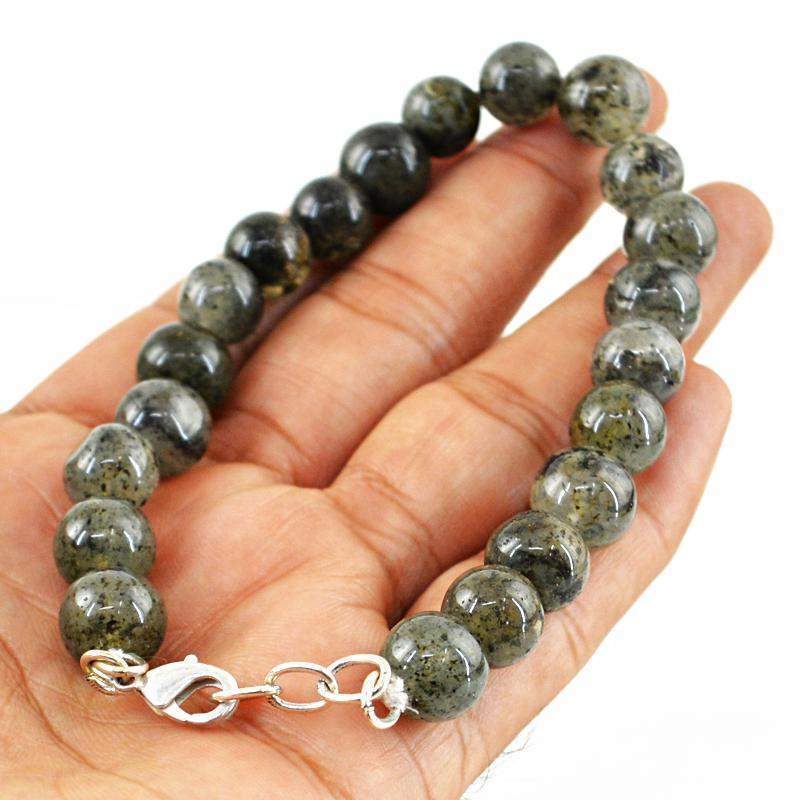 gemsmore:Round Shape Rutile Quartz Bracelet Natural Untreated Beads