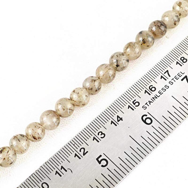 gemsmore:Round Shape Rutile Quartz Strand Natural Untreated Drilled Beads