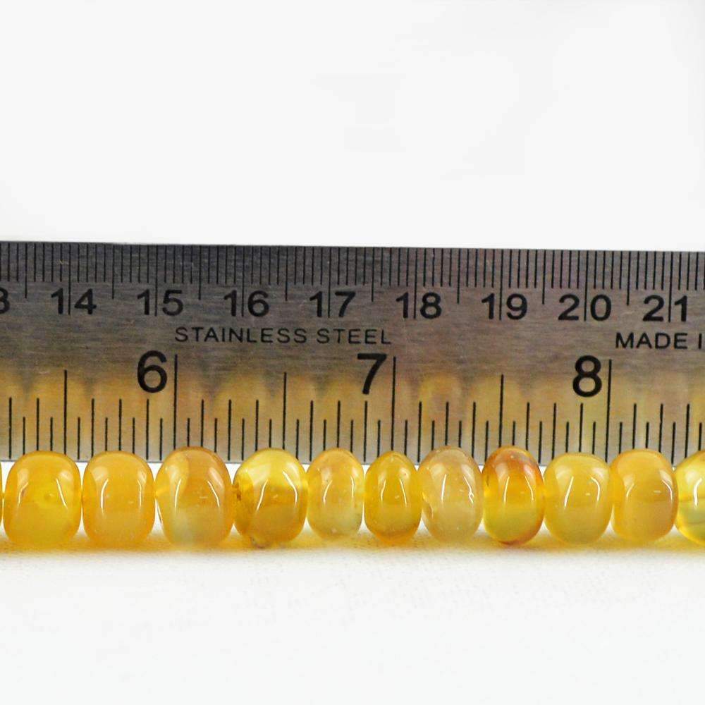 gemsmore:Round Shape Yellow Onyx Beads Strand Natural Drilled