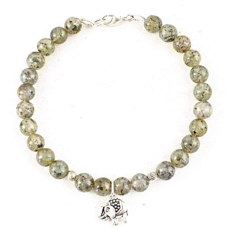 gemsmore:Rutile Quartz Charm Beads Bracelet - Natural Round Shape