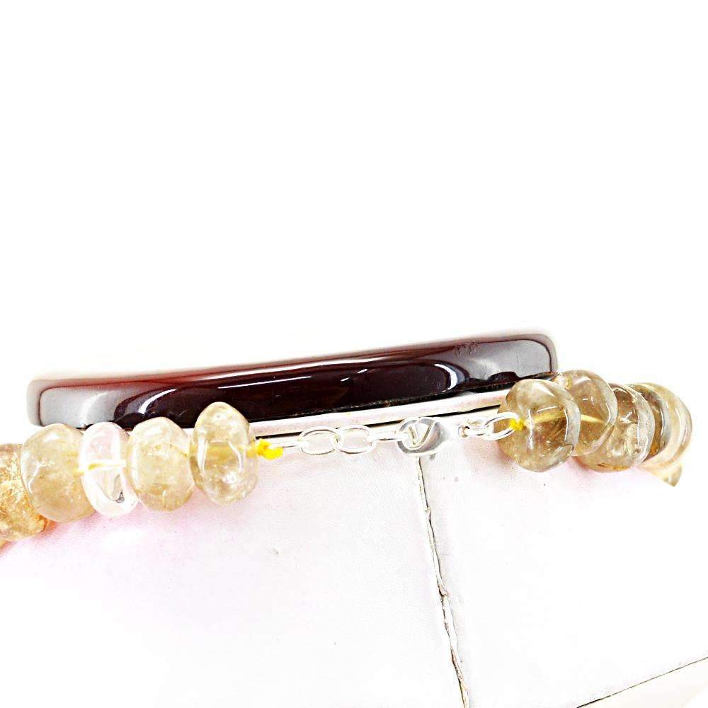 gemsmore:Rutile Quartz Necklace Natural Round Shape Untreated Beads