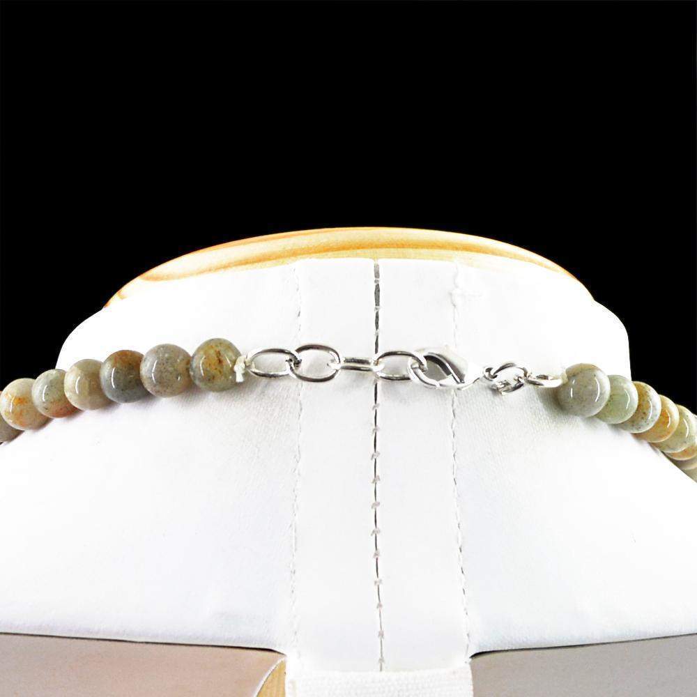 gemsmore:Rutile Quartz Necklace Round Shape Natural 20 Inches Long Untreated Beads