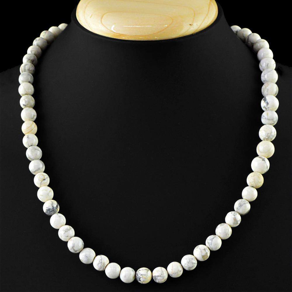 gemsmore:Single Strand Dendrite Opal Necklace 20 Inches Long Round Beads