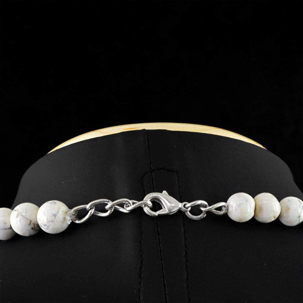 gemsmore:Single Strand Dendrite Opal Necklace 20 Inches Long Round Beads