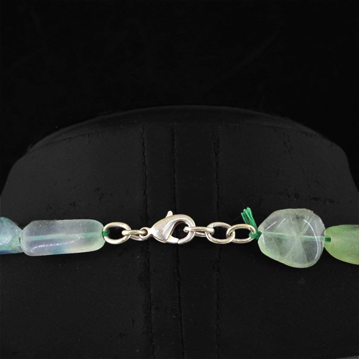 gemsmore:Single Strand Green Fluorite Necklace Natural Untreated Beads