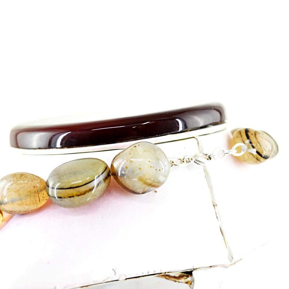 gemsmore:Single Strand Onyx Necklace Natural Untreated Beads