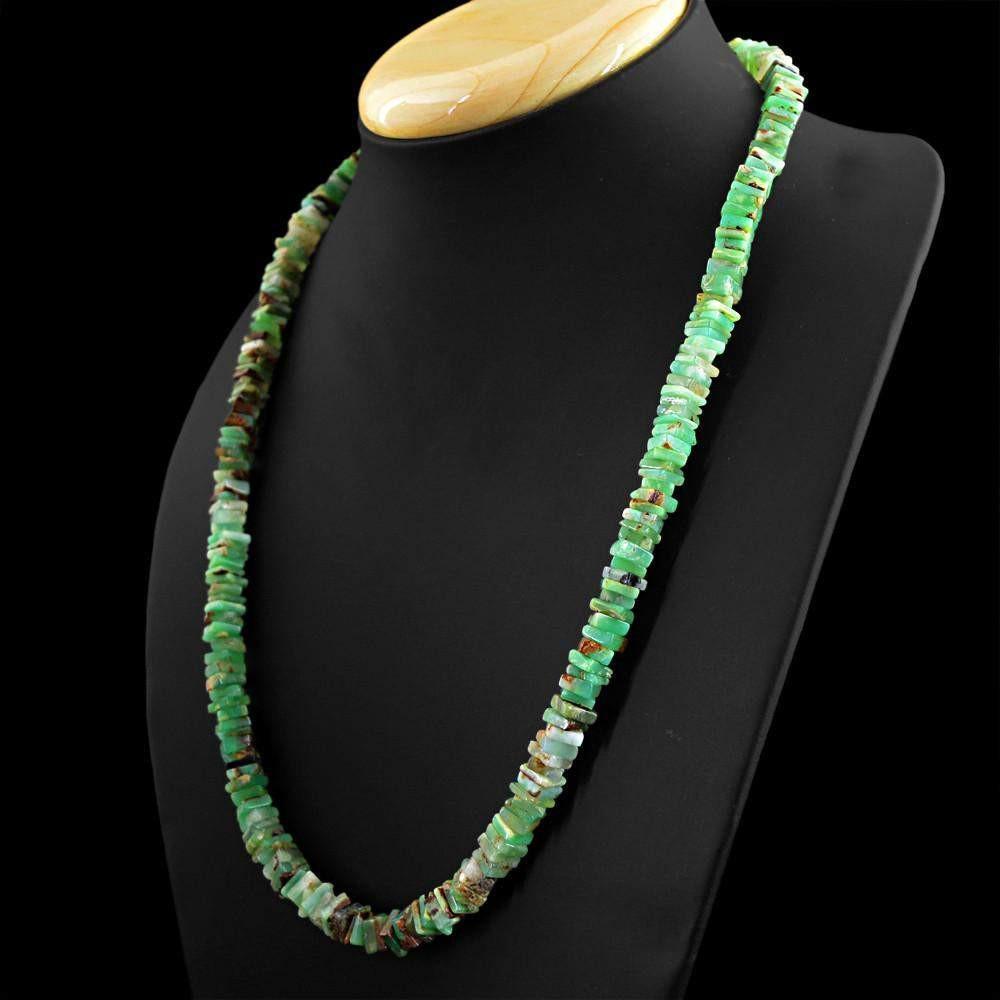 gemsmore:Single Strand Peruvian Opal Necklace Natural Untreated Beads