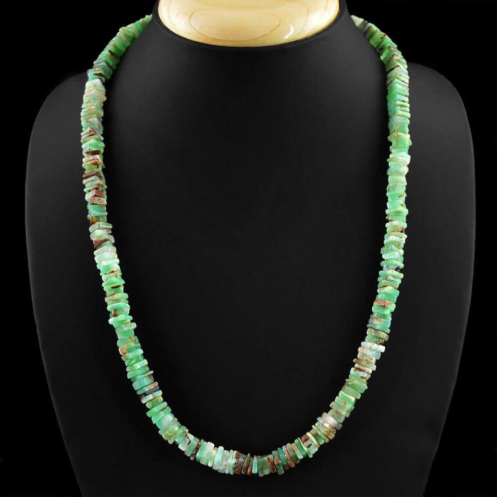 gemsmore:Single Strand Peruvian Opal Necklace Natural Untreated Beads