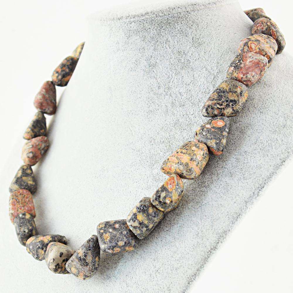 gemsmore:Single Strand Poppy Jasper Necklace Natural Faceted Beads