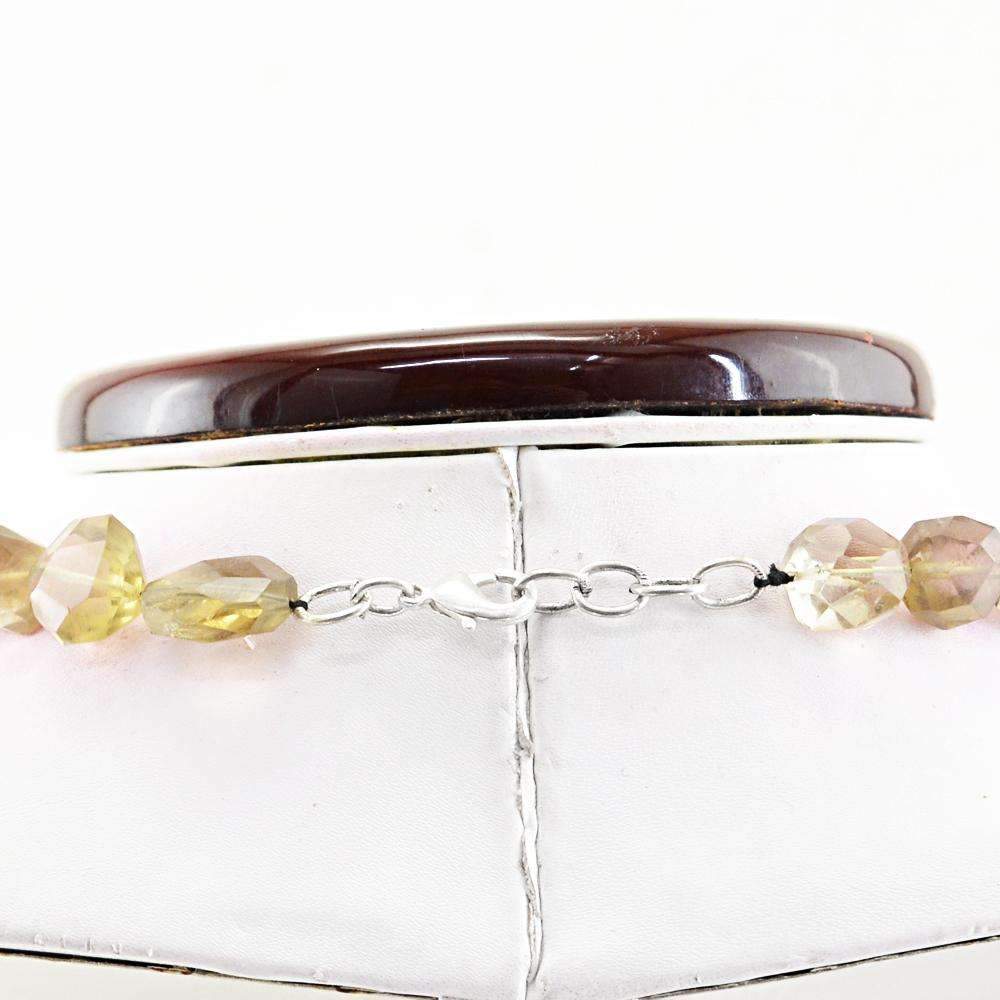 gemsmore:Smoky Quartz Necklace Natural Faceted Beads