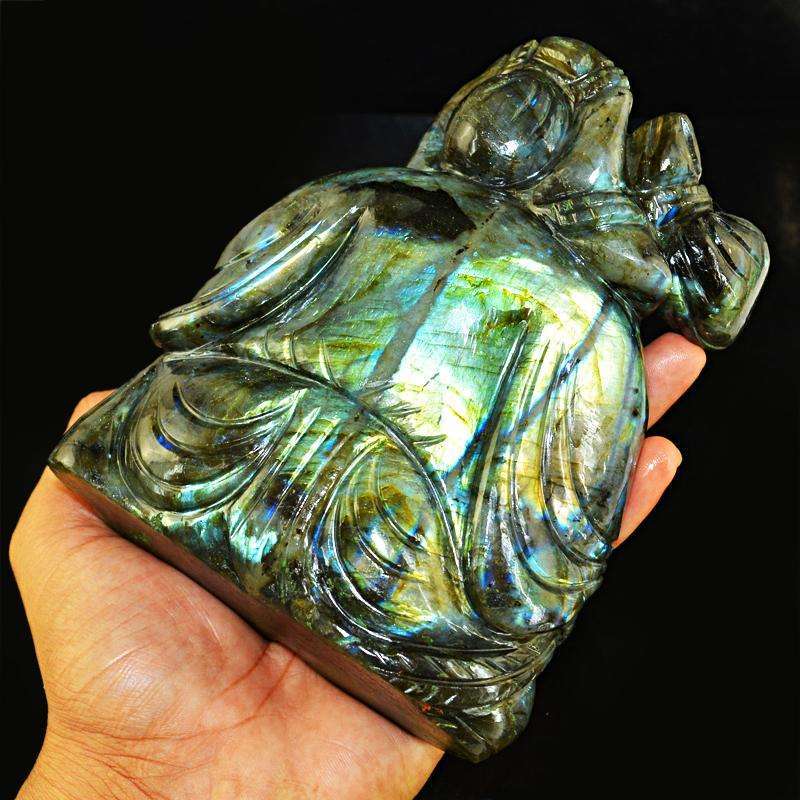 gemsmore:SOLD OUT : Amazing Flash Labradorite Gemstone Laughing Buddha