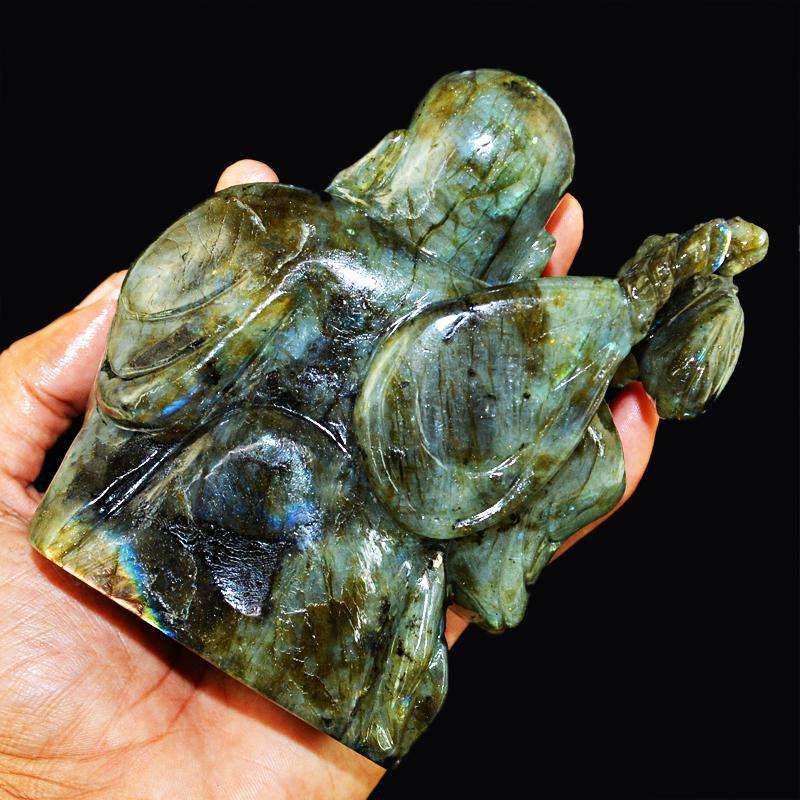 gemsmore:SOLD OUT : Amazing Flash Labradorite Laughing Buddha