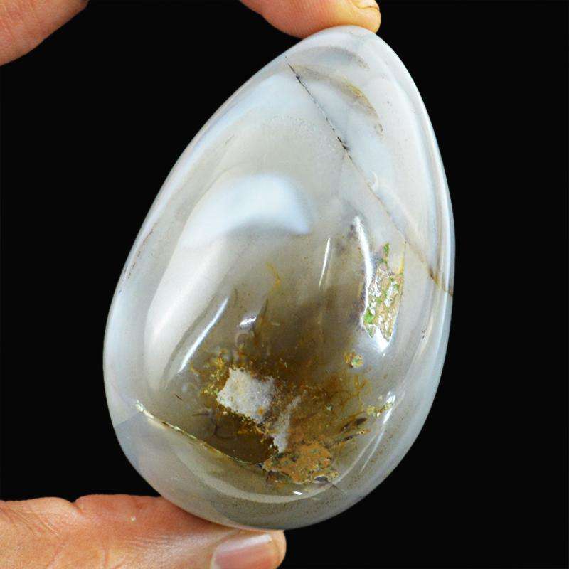 gemsmore:SOLD OUT :  Amazing Natural White Agate Healing Egg