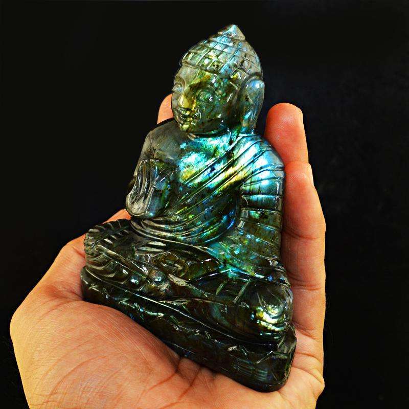 gemsmore:SOLD OUT :  Exclusive Amazing Flash Labradorite Lord Buddha Idol
