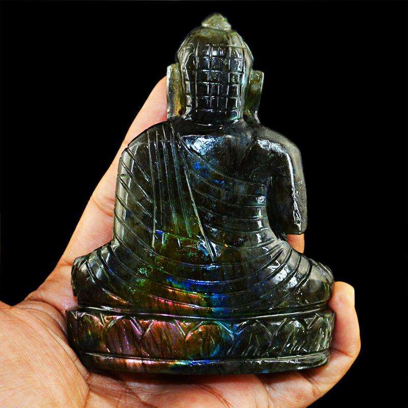 gemsmore:SOLD OUT :  Exclusive Amazing Flash Labradorite Lord Buddha Idol