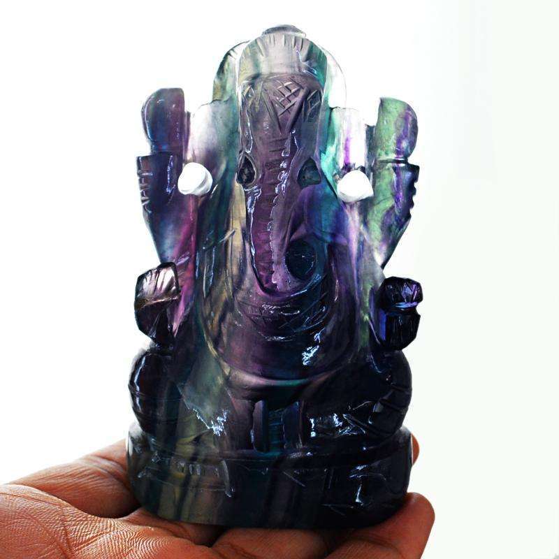 gemsmore:SOLD OUT : Exclusive Multicolor Fluorite Lord Ganesha