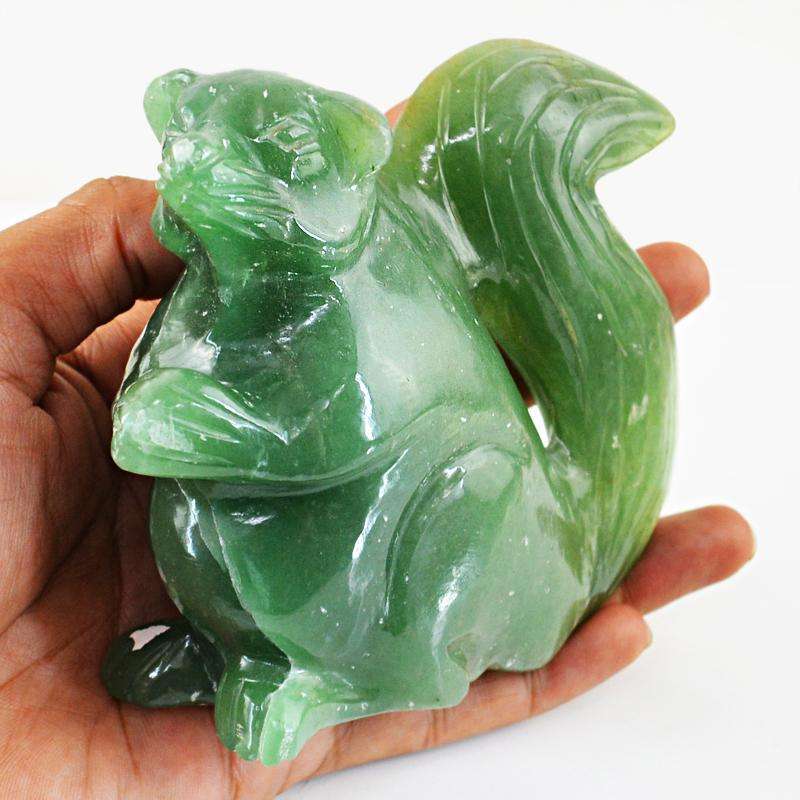 gemsmore:SOLD OUT : Exclusive Natural Green Aventurine Squirrel