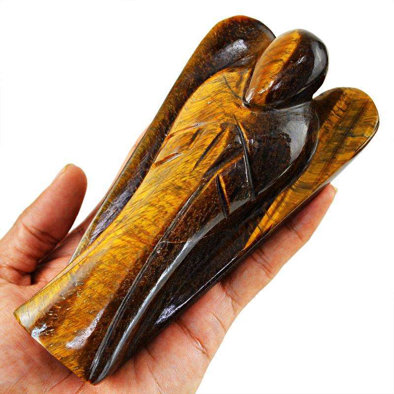 gemsmore:SOLD OUT : Genuine Golden Tiger Eye Healing Crystal Angel