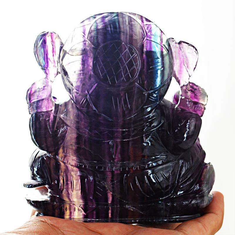 gemsmore:SOLD OUT : Multicolor Fluorite Lord Ganesha Idol