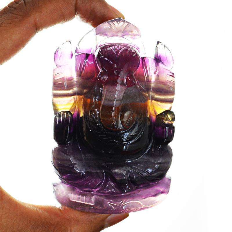 gemsmore:SOLD OUT : Multicolor Fluorite Lord Ganesha Idol