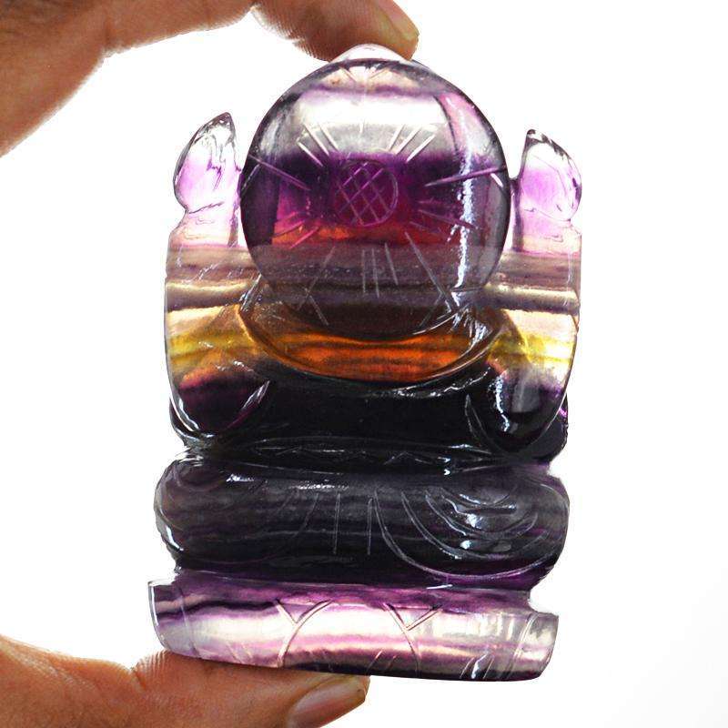 gemsmore:SOLD OUT : Multicolor Fluorite Lord Ganesha Idol