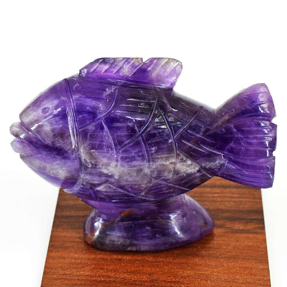 gemsmore:Stunning Amethyst Hand Carved Fish