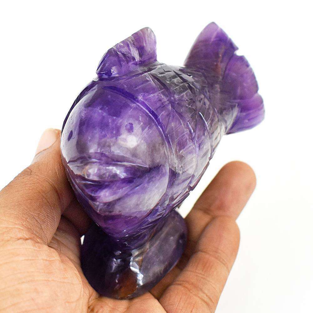gemsmore:Stunning Amethyst Hand Carved Fish