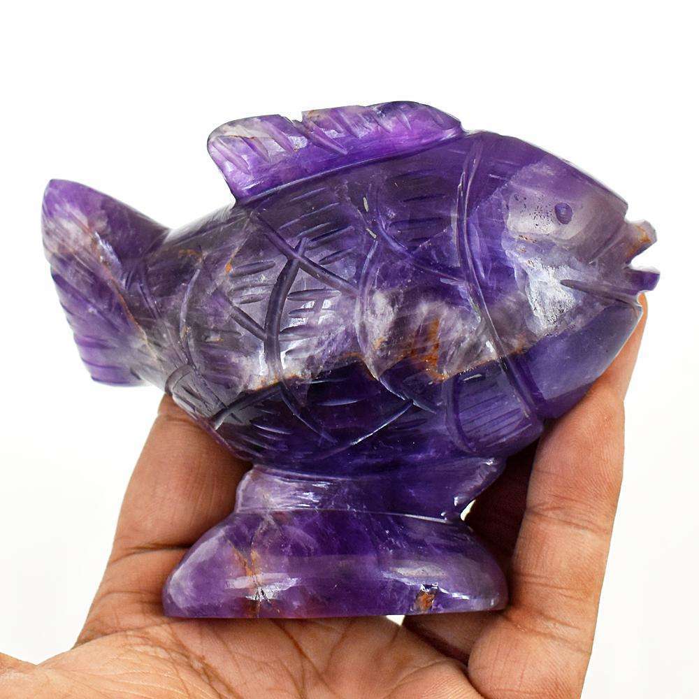 gemsmore:Stunning Amethyst Hand Carved Fish