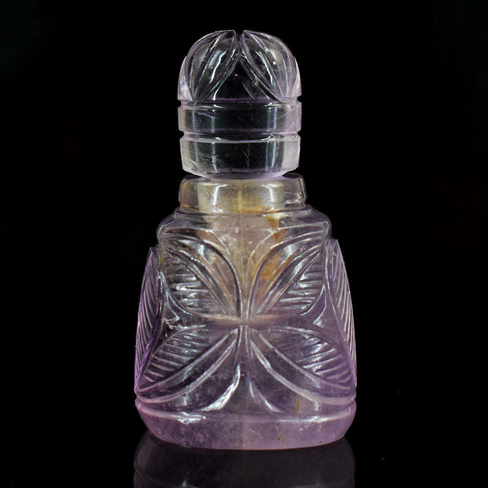gemsmore:Stunning Ametrine Hand Carved Genuine Crystal Gemstone Carving Perfume Bottle