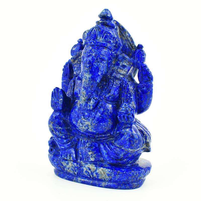 gemsmore:Stunning Blue Lapis Lazuli Hand Carved Lord Ganesha