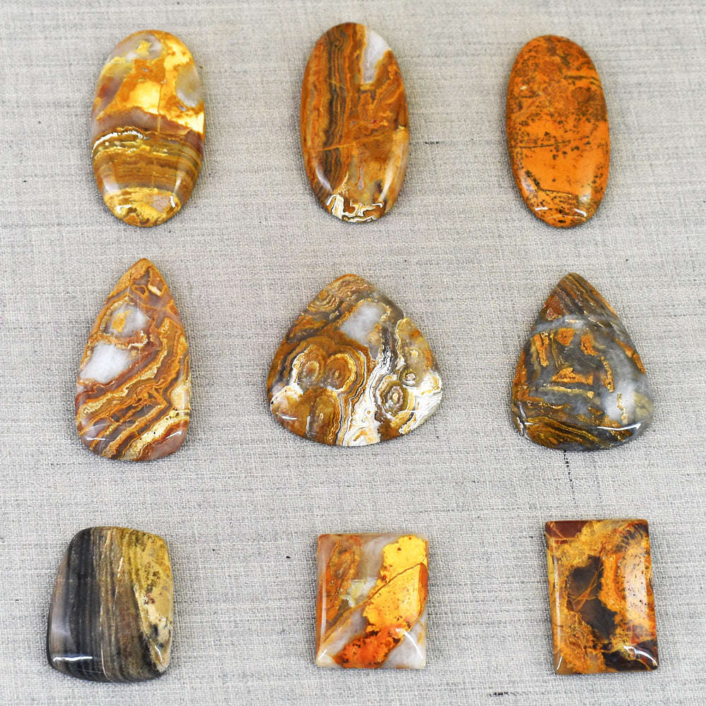 gemsmore:Stunning Dragon Egg Jasper Untreated Gemstone Cabochon Lot