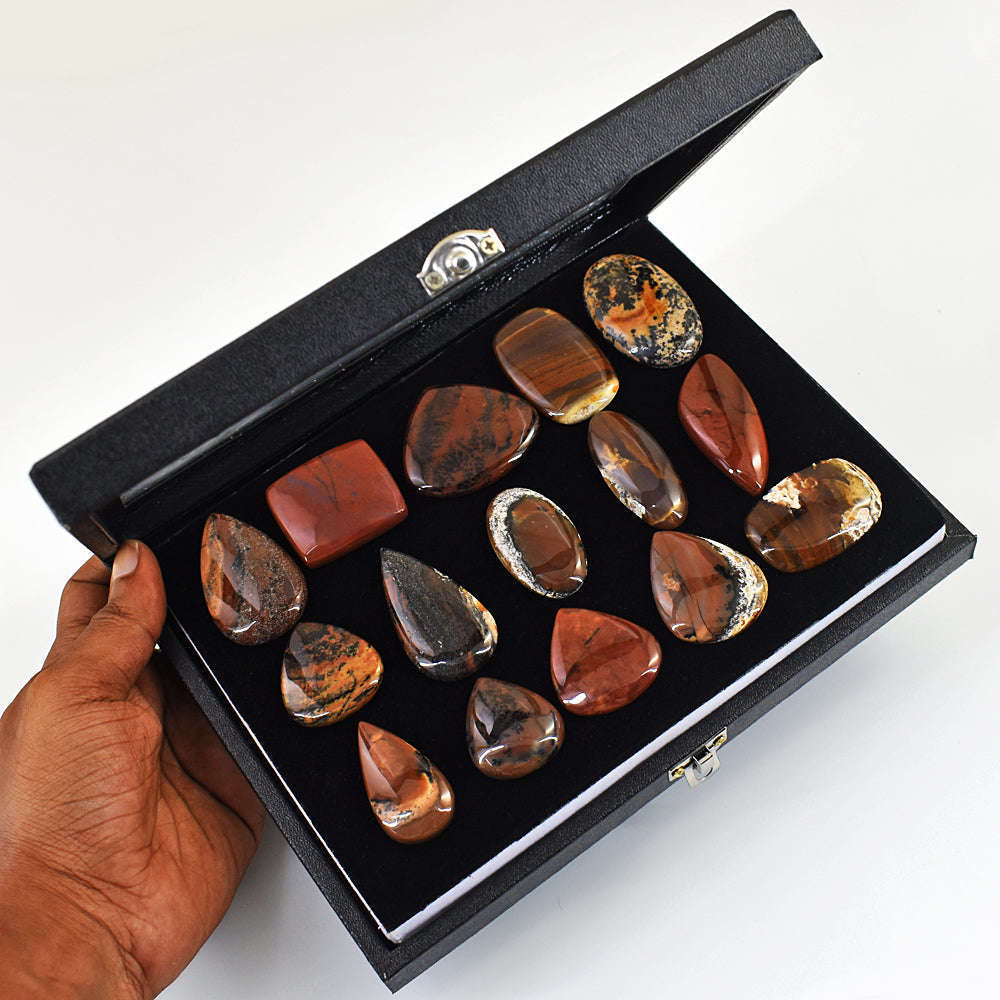 gemsmore:Stunning Honey Dendrite Untreated Gemstone Cabochon Lot